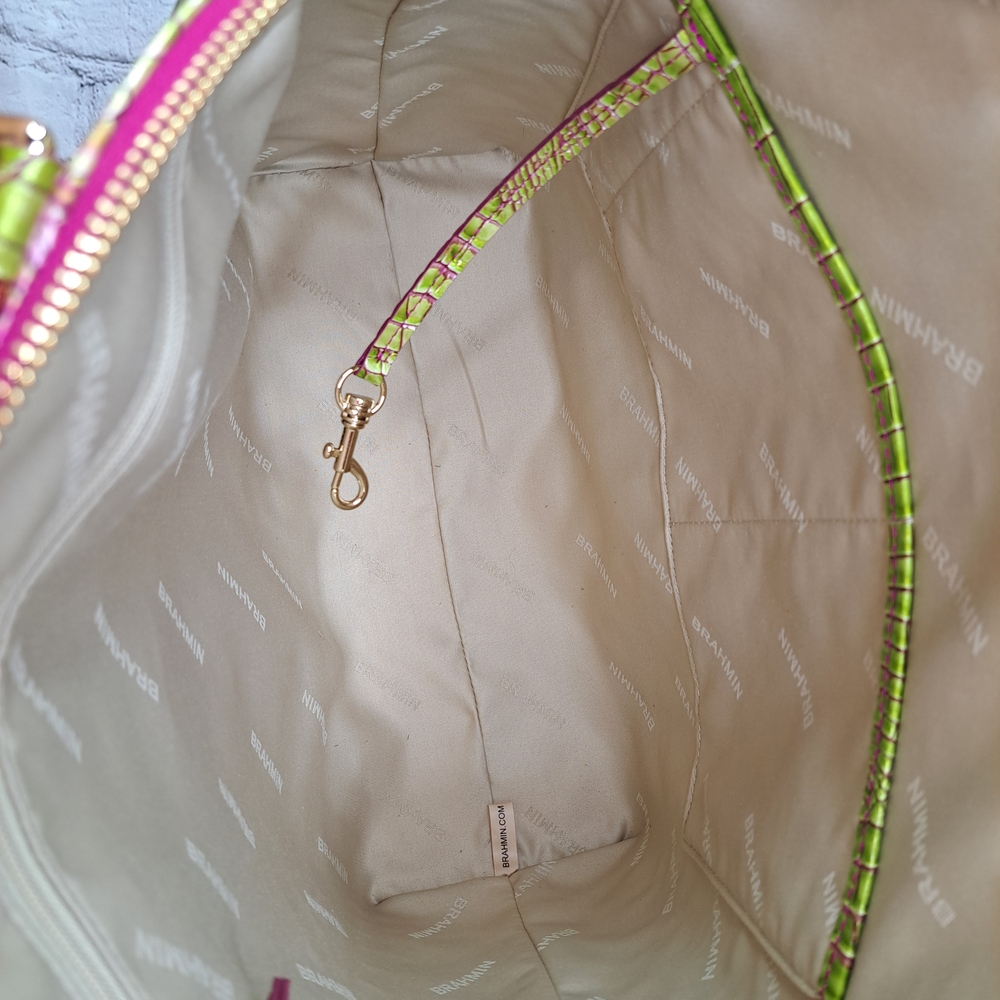 BRAHMIN 'DUXBURY' CROC-EMBOSSED LEATHER SATCHEL/CROSSBODY/TOTE BAG ELCT. OMBRE - Picture 9 of 16